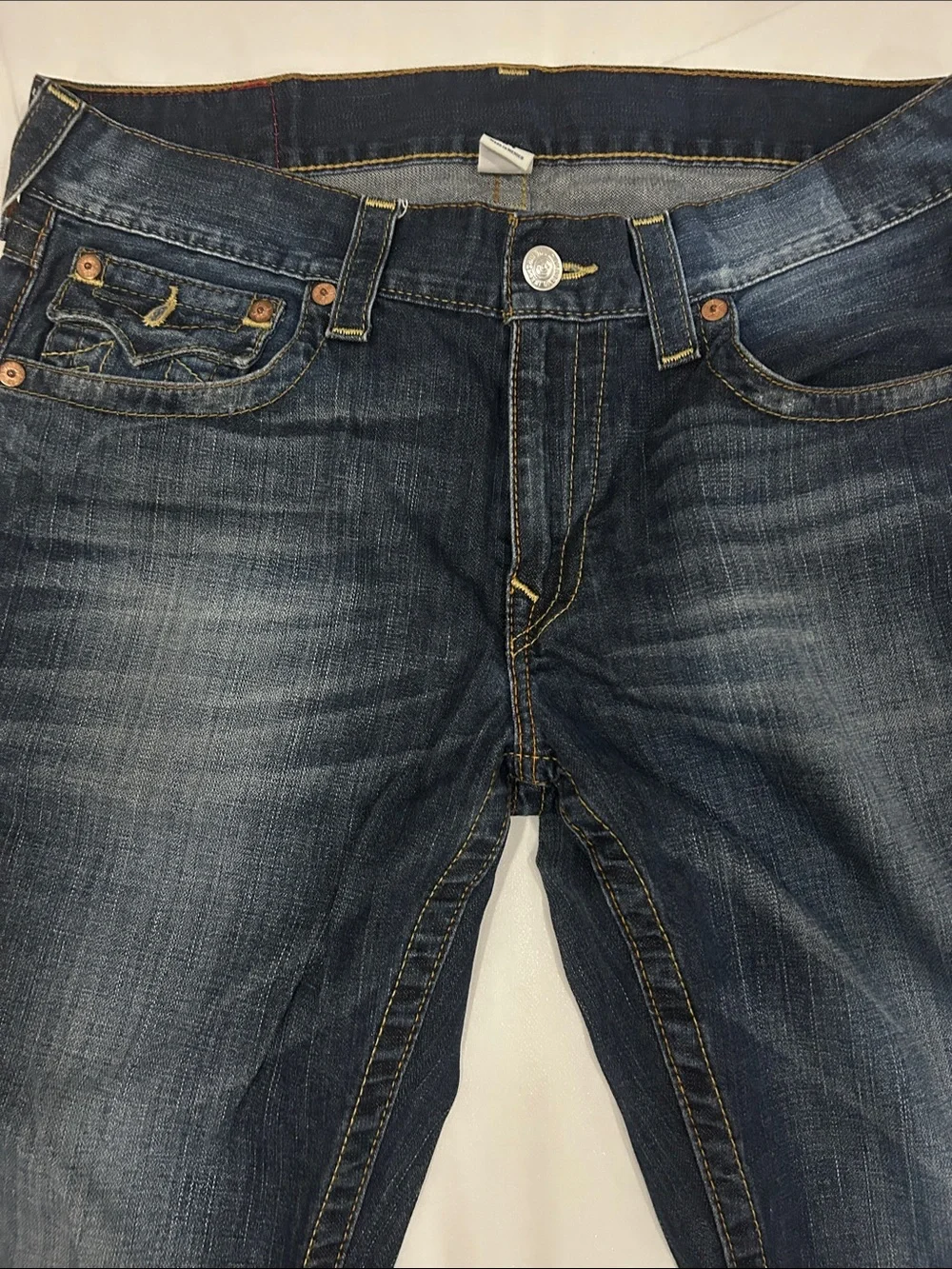 Men's Dark Blue Straight-Leg slim fit Jeans - Classic Denim size 34